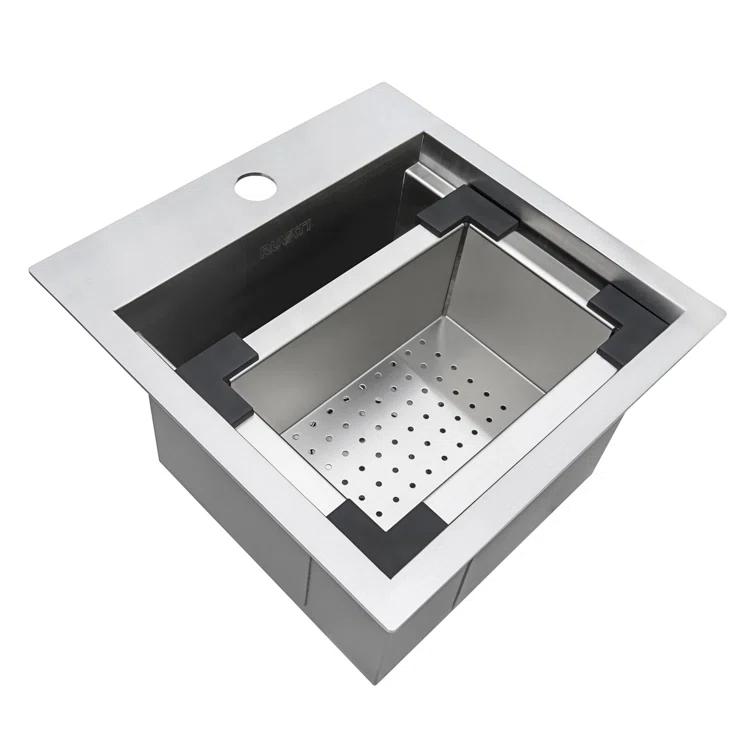 Ruvati Workstation Drop-in Topmount Bar Prep RV Sink 16 Gauge Stainless Steel