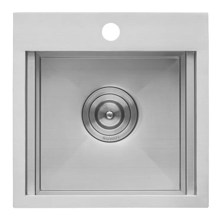 Ruvati Workstation Drop-in Topmount Bar Prep RV Sink 16 Gauge Stainless Steel