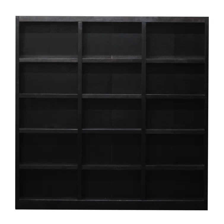 Winston Porter Flannagan Triple Wide Wood Bookcase, 15 Bookshelf, 72 inch Tall Storage and Display Bookshelf for Home Office and Living Room