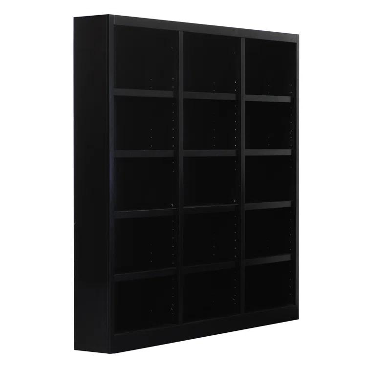 Winston Porter Flannagan Triple Wide Wood Bookcase, 15 Bookshelf, 72 inch Tall Storage and Display Bookshelf for Home Office and Living Room
