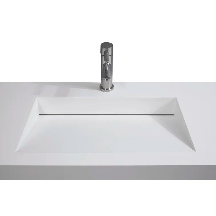 CastelloUSA Pyramid 36" Rectangular Wall Mount Solid Surface Bathroom Sink CB-GM-2053