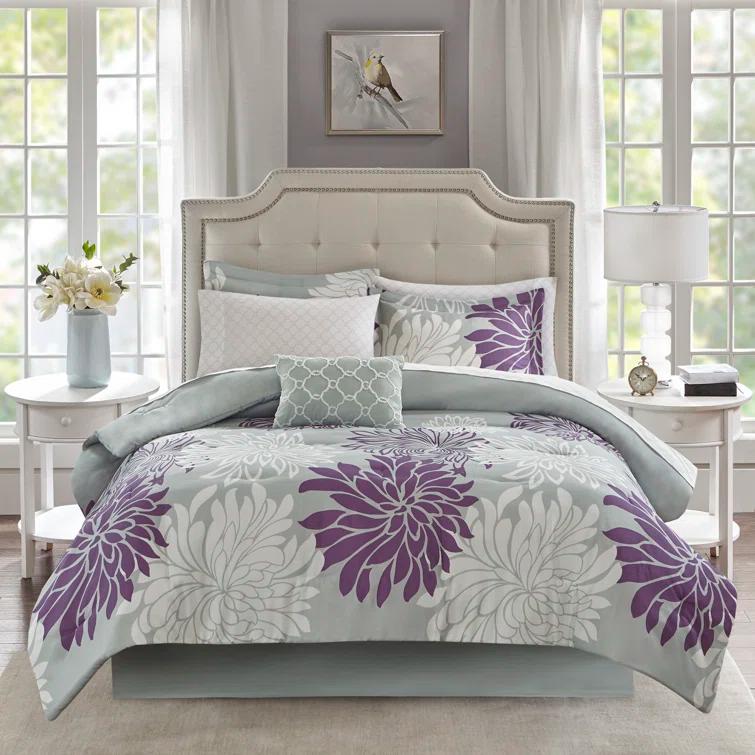 Madison Park Essentials Maible Floral Comforter Set with Cotton Bed Sheets