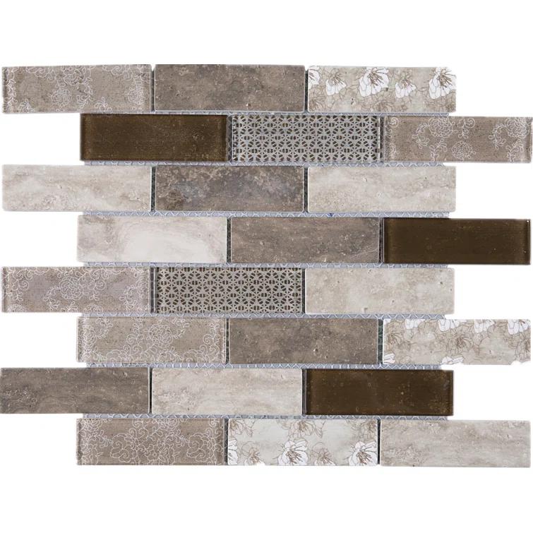 Recycle 1" x 3" Glass Brick Joint Mosaic Wall Tile