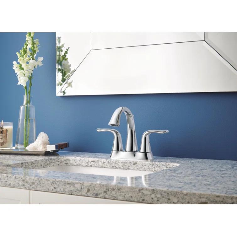 Lahara Centerset Bathroom Faucet with Drain Assembly, 2-handle Bathroom Sink Faucet