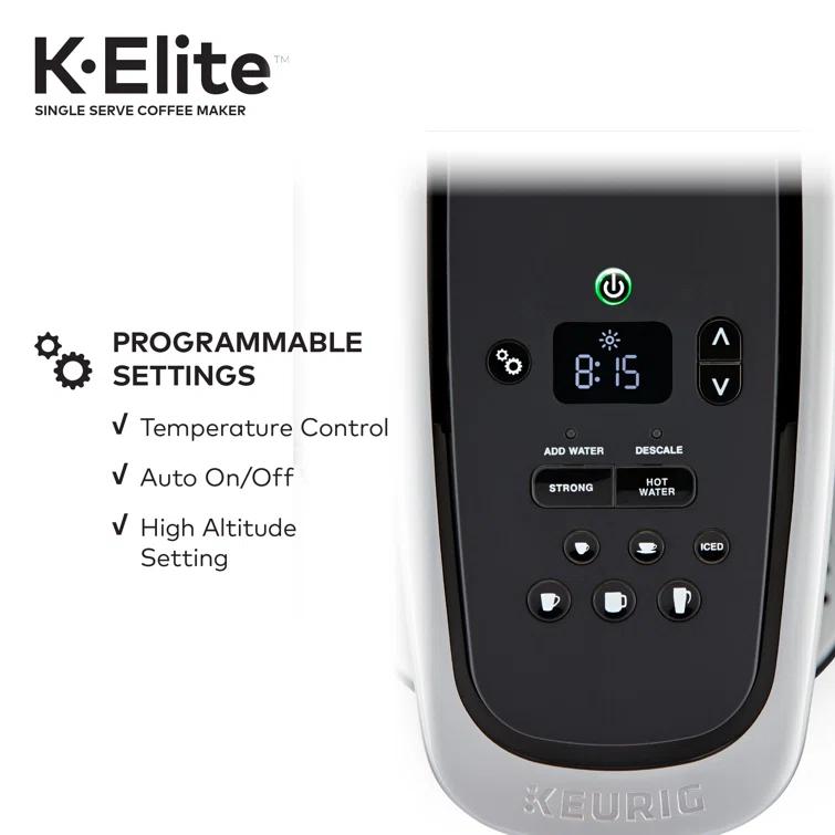 Keurig K-Elite Single-Serve K-Cup Pod Coffee Maker with Iced Coffee Setting and Strength Control