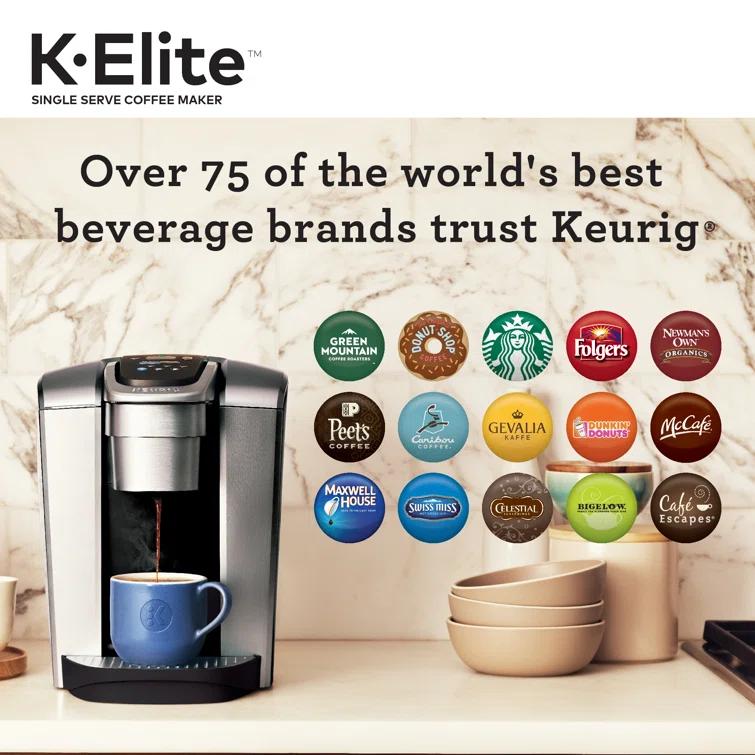 Keurig K-Elite Single-Serve K-Cup Pod Coffee Maker with Iced Coffee Setting and Strength Control