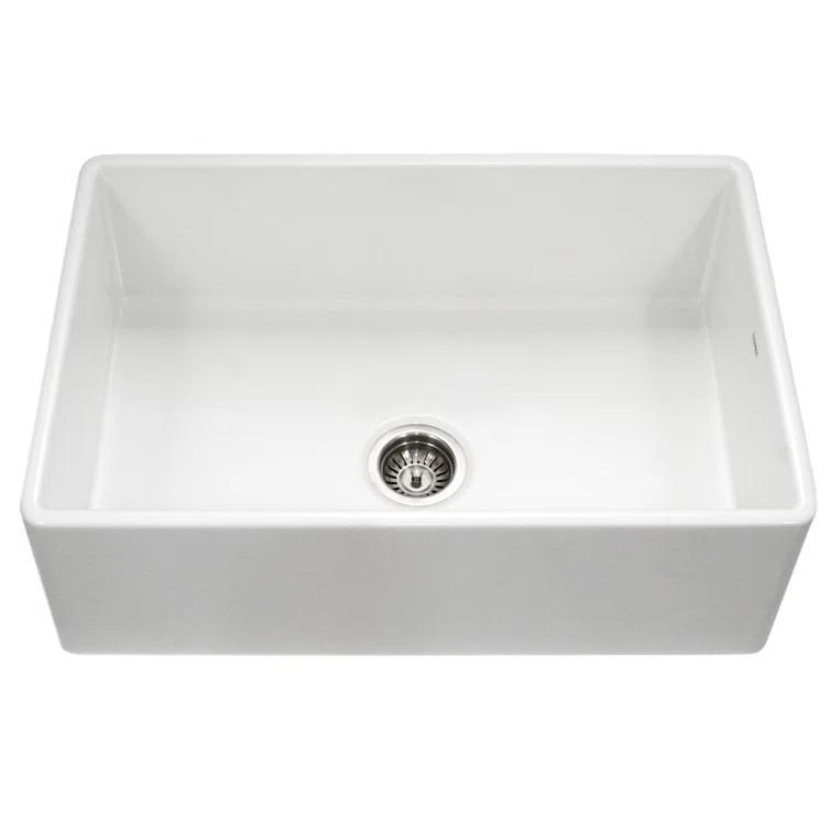 Houzer Farmhouse Apron Front 33 inch Fireclay Single Bowl Kitchen Sink