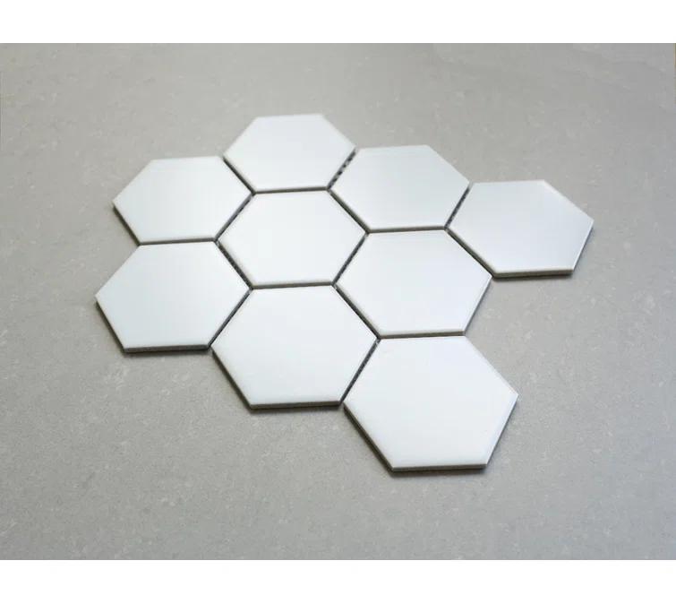 Supreme Tile Porcetile 10.08 in. x 11.64 in. Honeycomb Matte Porcelain Mosaic Wall and Floor Tile