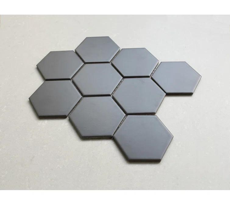 Supreme Tile Porcetile 10.08 in. x 11.64 in. Honeycomb Matte Porcelain Mosaic Wall and Floor Tile