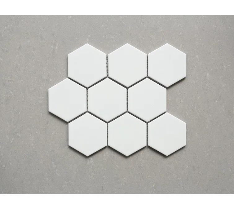 Supreme Tile Porcetile 10.08 in. x 11.64 in. Honeycomb Matte Porcelain Mosaic Wall and Floor Tile