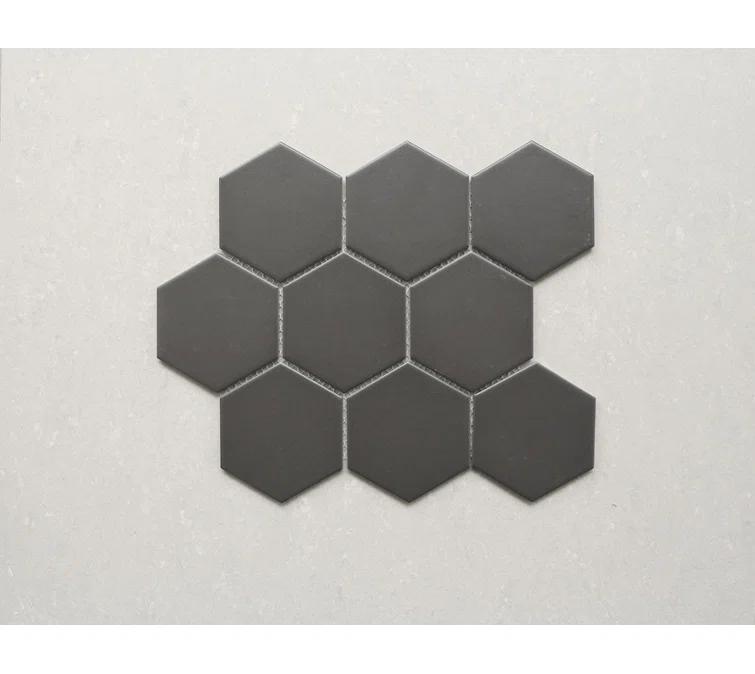 Supreme Tile Porcetile 10.08 in. x 11.64 in. Honeycomb Matte Porcelain Mosaic Wall and Floor Tile