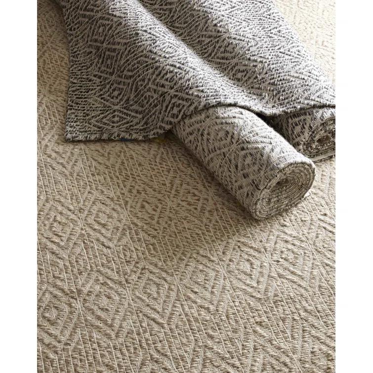 EXQUISITE RUGS Woven Earth Handmade Flatweave Wool Charcoal/Ivory Area Rug | Wayfair