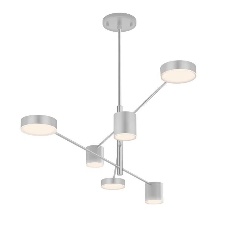 Counterpoint 6 - Light Dimmable LED Sputnik Modern Linear Chandelier