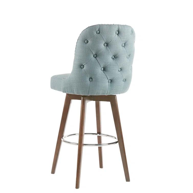 Philippa Button Tufted Stool with Swivel Seat