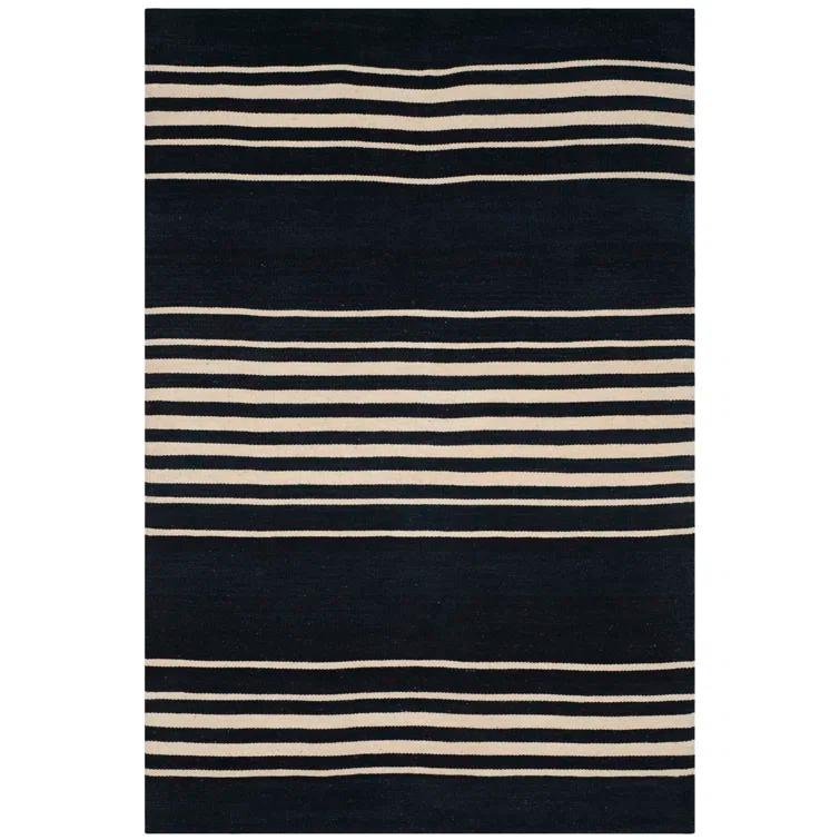Cinder Stripe Handwoven Wool 4' x 6' Area Rug