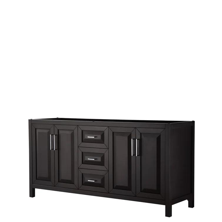 Wyndham Collection Daria 72'' Double Bathroom Vanity with Carrara Marble Top