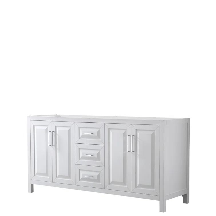 Wyndham Collection Daria 72'' Double Bathroom Vanity with Carrara Marble Top