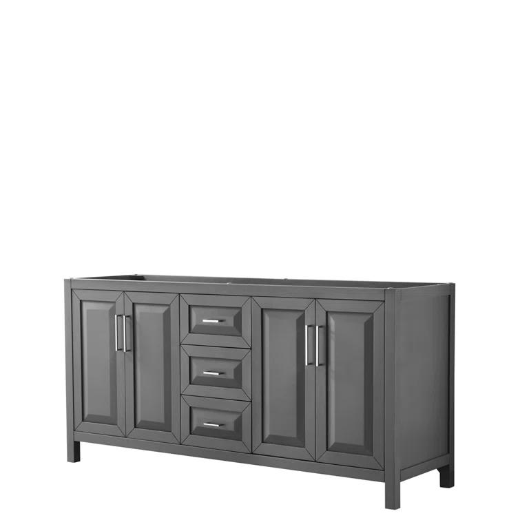 Wyndham Collection Daria 72'' Double Bathroom Vanity with Carrara Marble Top