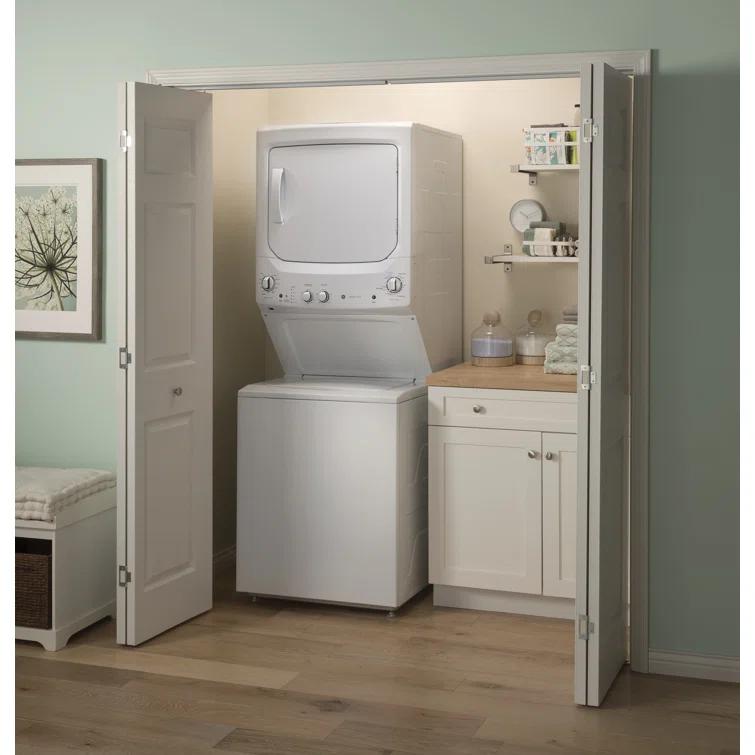 GE Appliances 3.8 cu. ft. Washer and 5.9 cu. ft. Electric Dryer Laundry Center GUD27ESSMWW