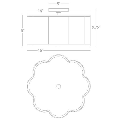 Tess Scalloped Flush Mount (16"-24")