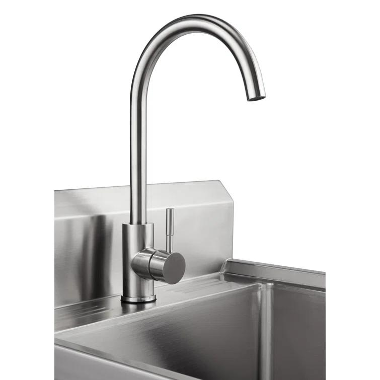 TRINITY EcoStorage 21.5 in. W x 49.3 in. H x 24 in. D NSF Stainless Steel Utility Sink w/ Faucet