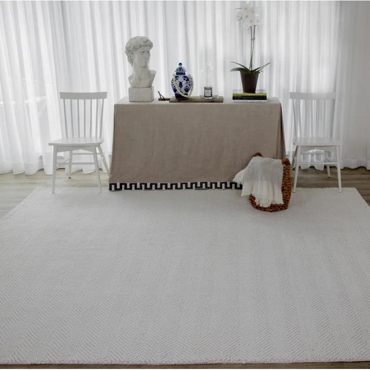 Erin Gates by Momeni Ledgebrook Washington Ivory Hand Woven Wool Area Rug 3'9" X 5'9"