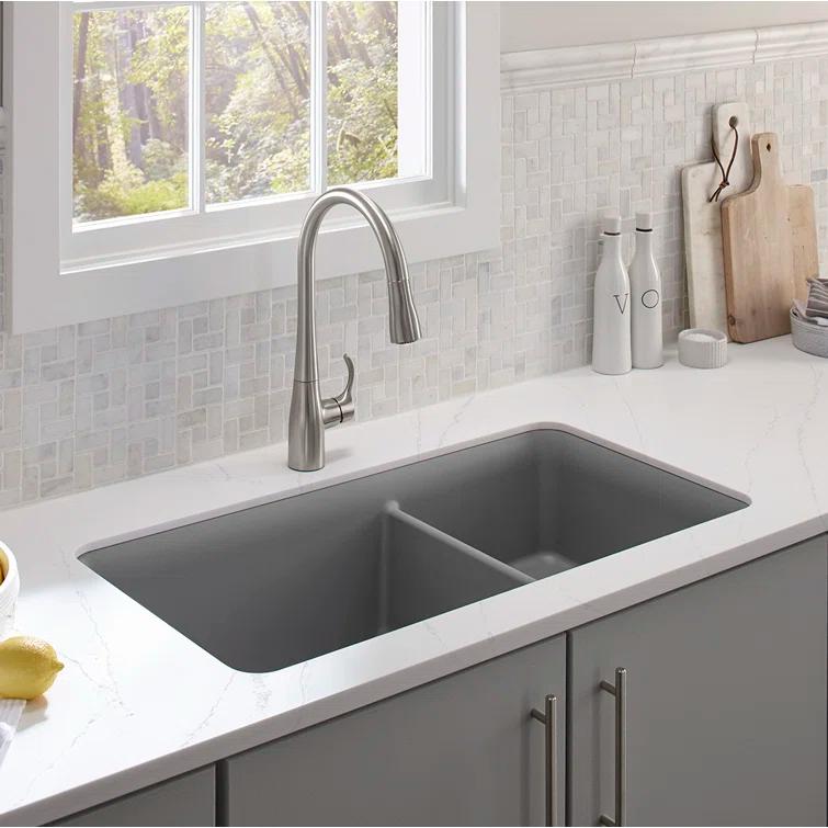 Cairn® 34" L x 18" W Double Basin Undermount with Accessories