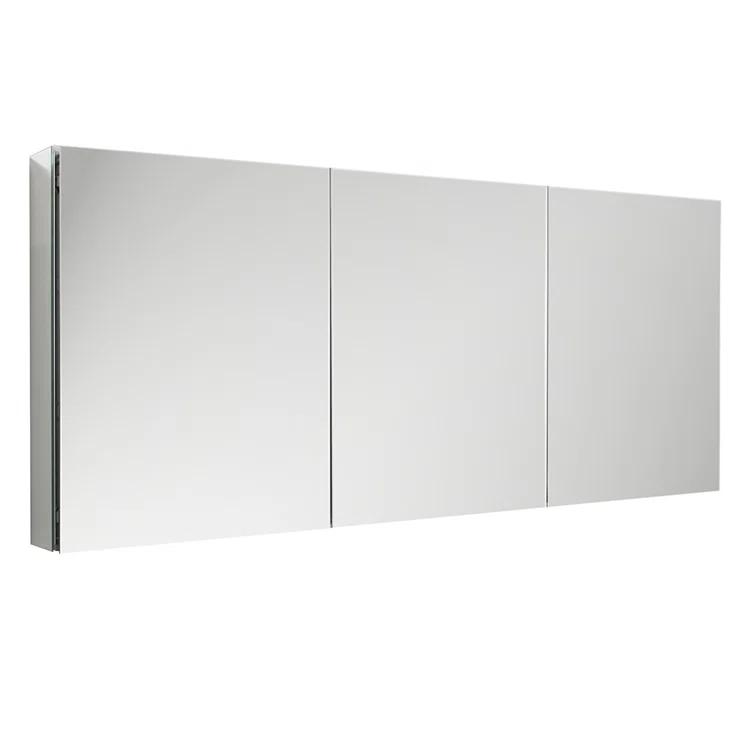Senza Recessed/Surface Mount Rectangular Frameless Bathroom Medicine Cabinet