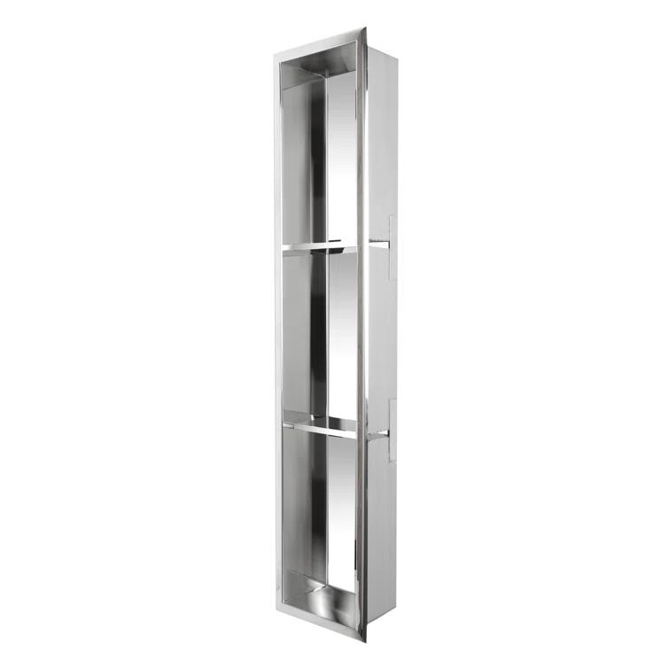 Vertical Stainless Steel Triple Shower Niche