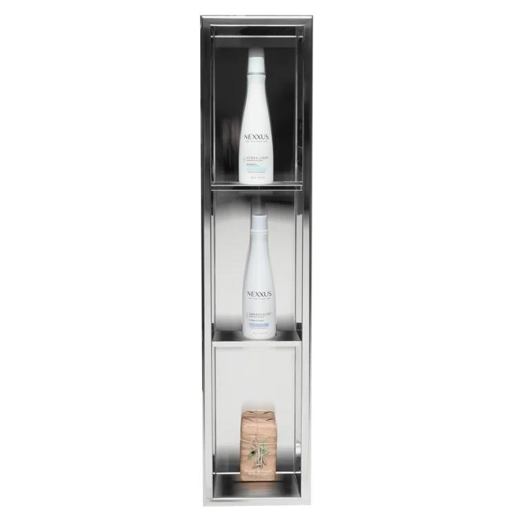 Vertical Stainless Steel Triple Shower Niche