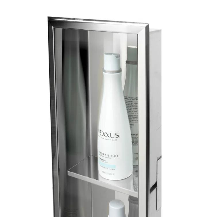 Vertical Stainless Steel Triple Shower Niche