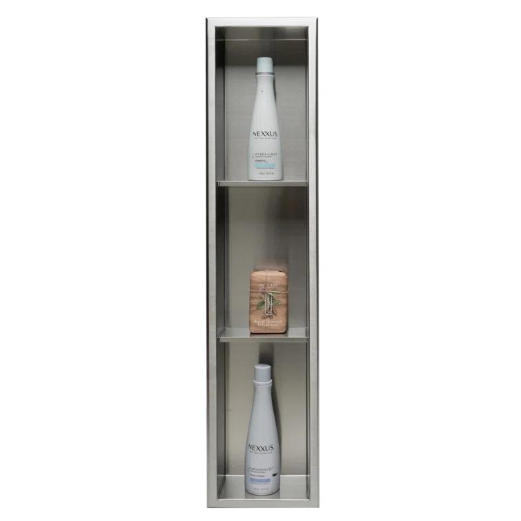 Vertical Stainless Steel Triple Shower Niche