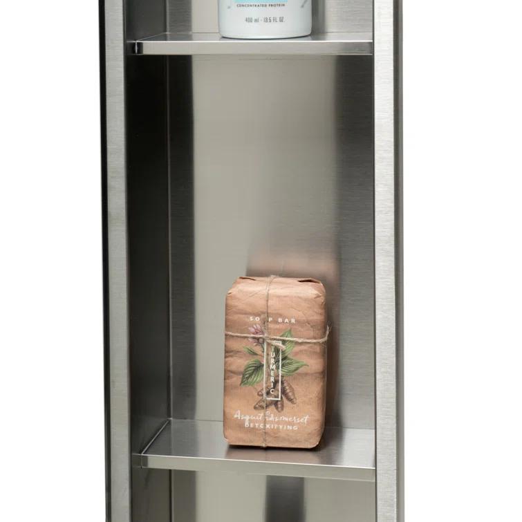 Vertical Stainless Steel Triple Shower Niche