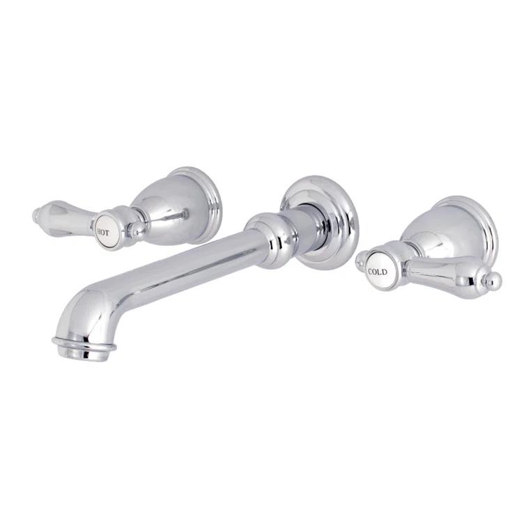 Kingston Brass Heirloom Two-Handle 3-Hole Wall Mount Roman Tub Faucet