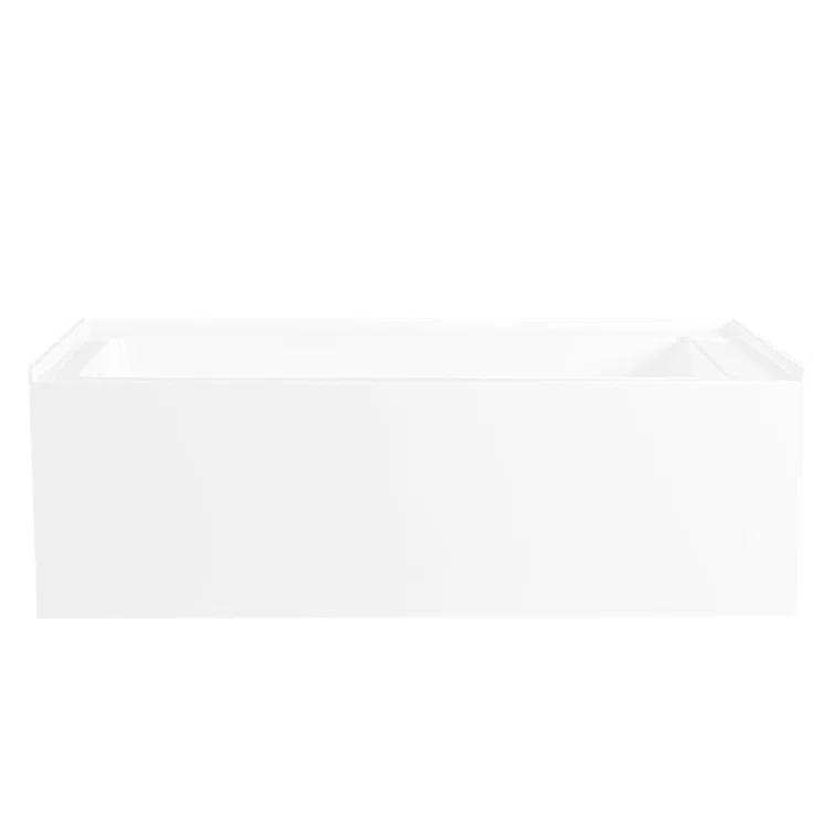 Kingston Brass Aqua Eden 66-Inch Acrylic Rectangular 3-Wall Alcove Tub