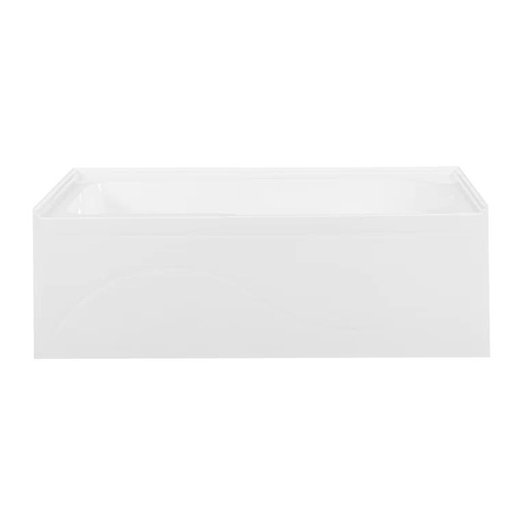 Kingston Brass Aqua Eden 60-Inch Acrylic Rectangular 3-Wall Alcove Tub with Anti Skid and Drain Hole