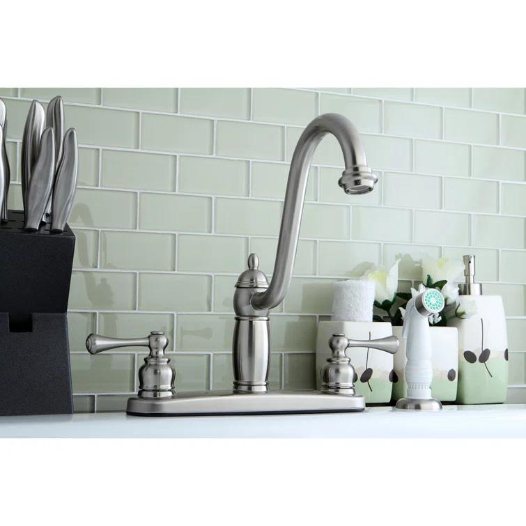 Kingston Brass Heritage Two-Handle 8" Centerset Kitchen Faucet