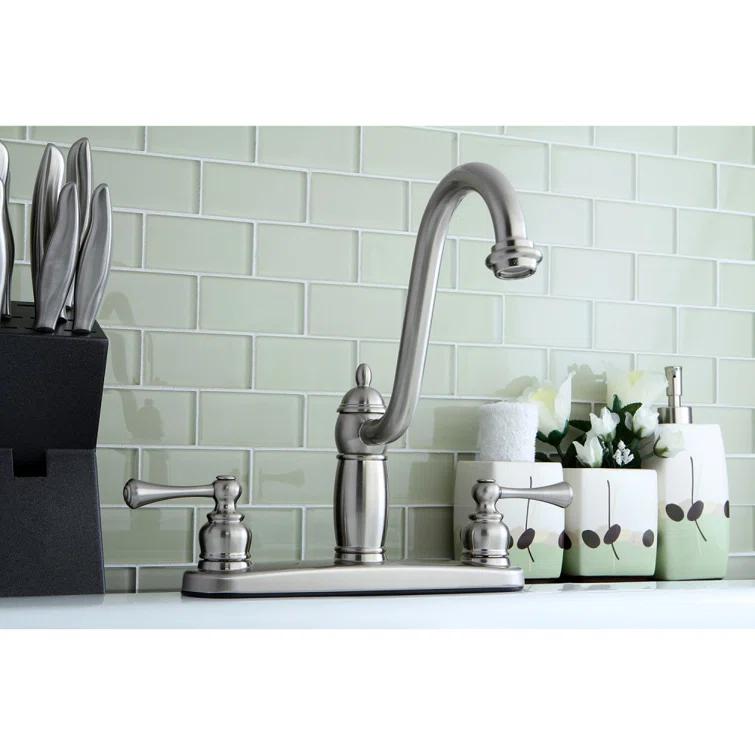Kingston Brass Heritage Two-Handle 8" Centerset Kitchen Faucet