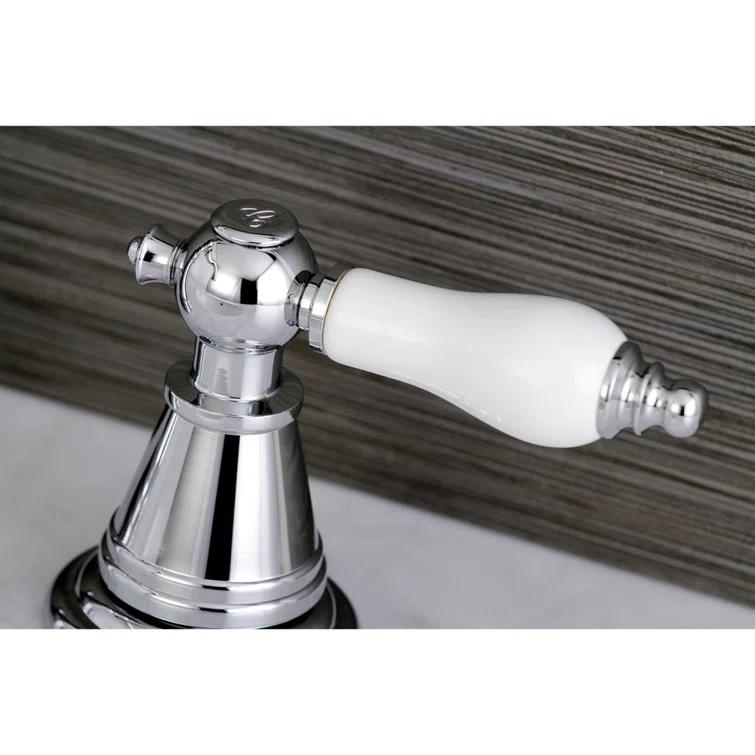 Kingston Brass English Classic Two-Handle 3-Hole Deck Mount Widespread Bathroom Faucet with Pop-Up Drain