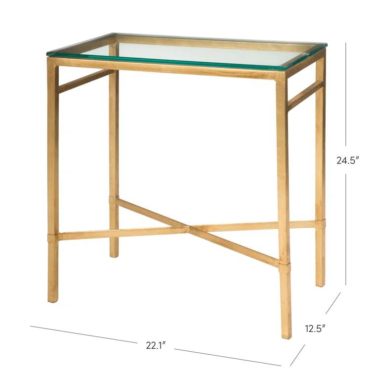 Viggo Side Table - Gold/Glass - Safavieh.