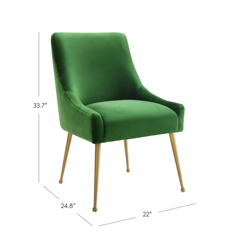 Beatrix 19'' H Velvet Upholstered Metal Parsons Chair