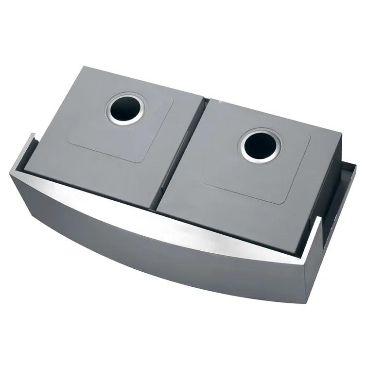 Ruvati RVH9301 Ruvati 36" Apron-front Workstation Low-Divide 50/50 Farmhouse Kitchen Sink Stainless Steel