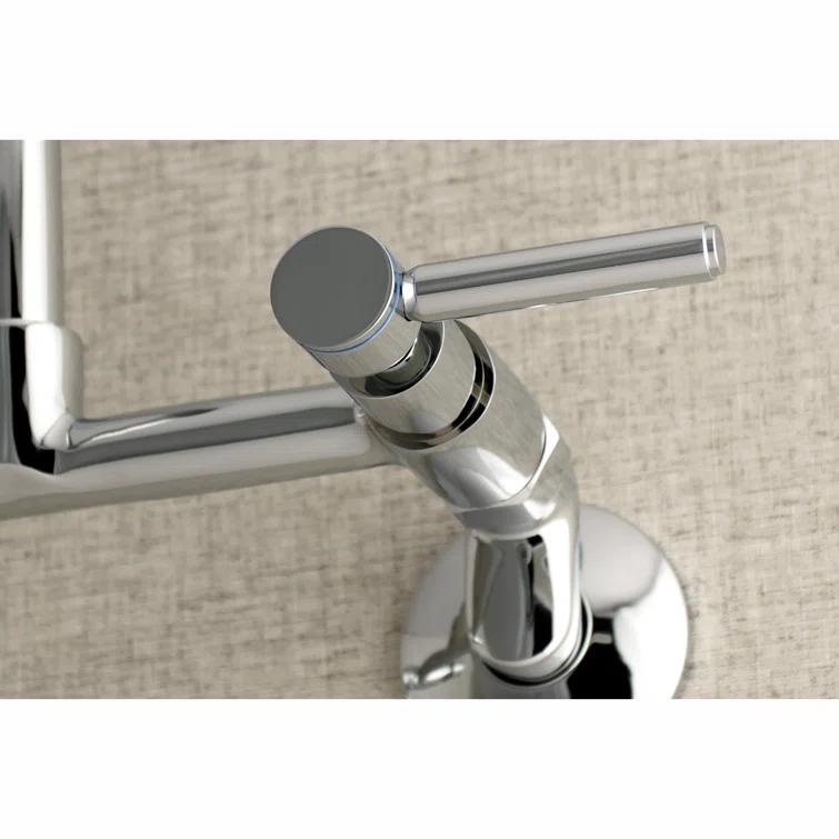 Kingston Brass KS812PN Kingston Brass Concord Double-Handle 2-Hole Wall-Mount Bridge Kitchen Faucet