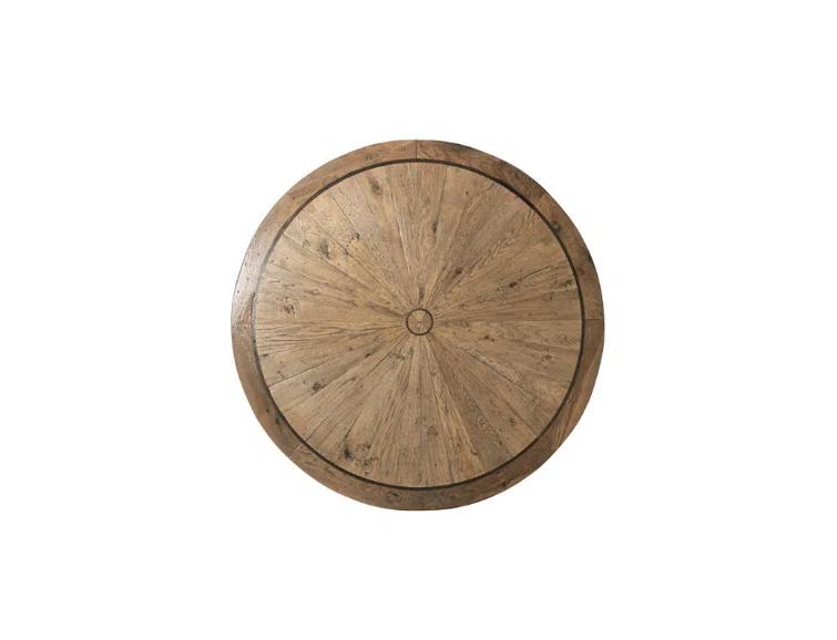 Theodore Alexander Echoes Round Solid Wood Top Metal Base Dining Table