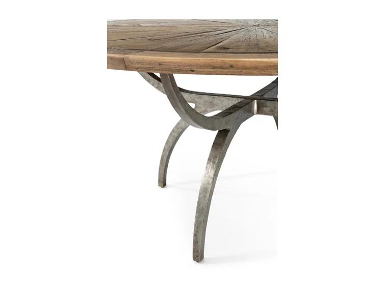 Theodore Alexander Echoes Round Solid Wood Top Metal Base Dining Table