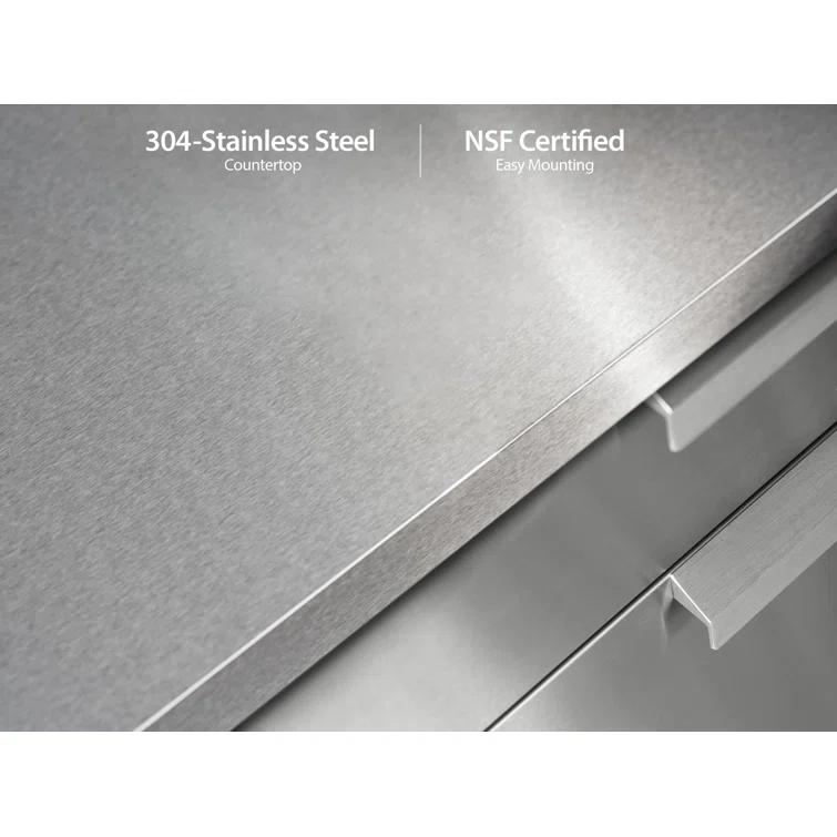 Outdoor Kitchen Stainless Steel 64" W x 24" D x 36.5" H 2-Piece Modular Cabinet Set