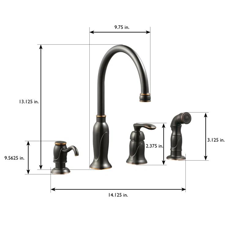 Alcott Hill® Alcott Hill® Helen Kitchen Faucet with Side Spray and Soap Dispenser