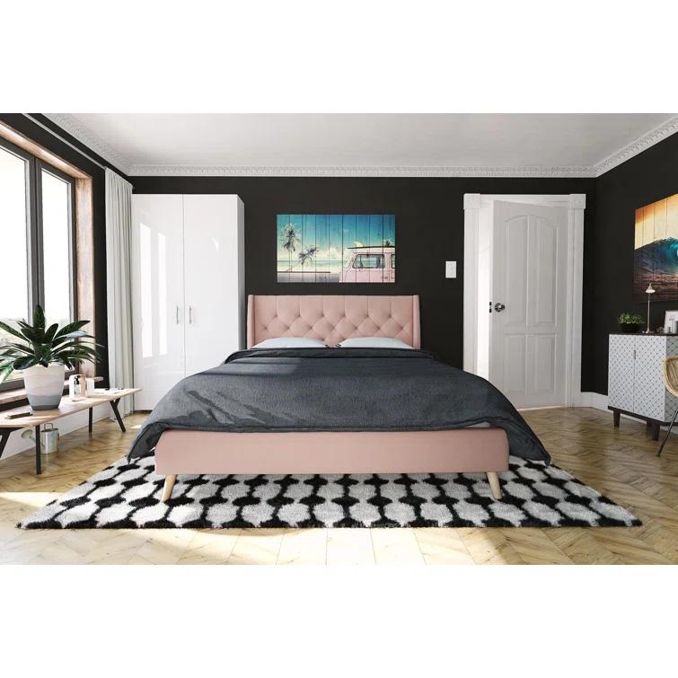 Her Majesty Upholstered Wingback Bed