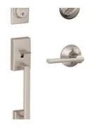 Century Matte Black Handleset with Deadbolt and Door Lever