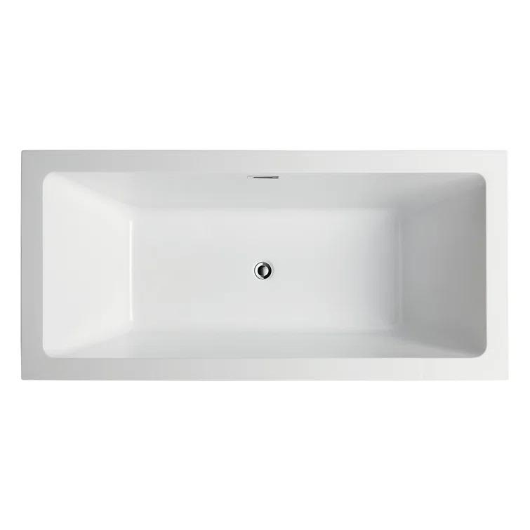 Elena 59" x 30" Freestanding Soaking Acrylic Bathtub
